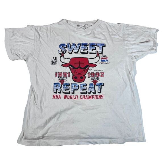 Caribbean Dream Other - Vintage Chicago Bulls NBA Champions 1991 1992 Sweet Repeat T-Shirt Size Large